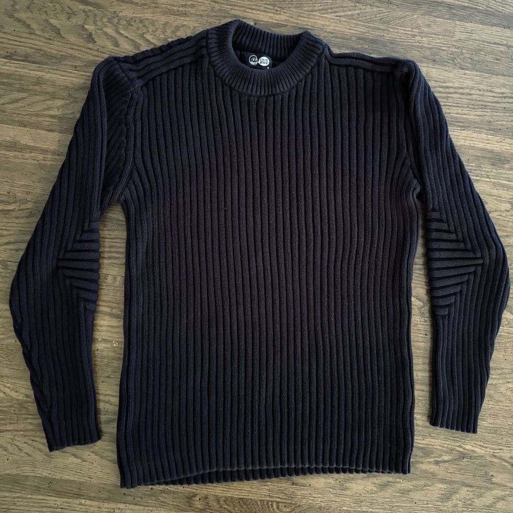Cheap Monday Oblic Knit - Ribbed Sweater Jumper Black - 100% Cotton - Medium Men